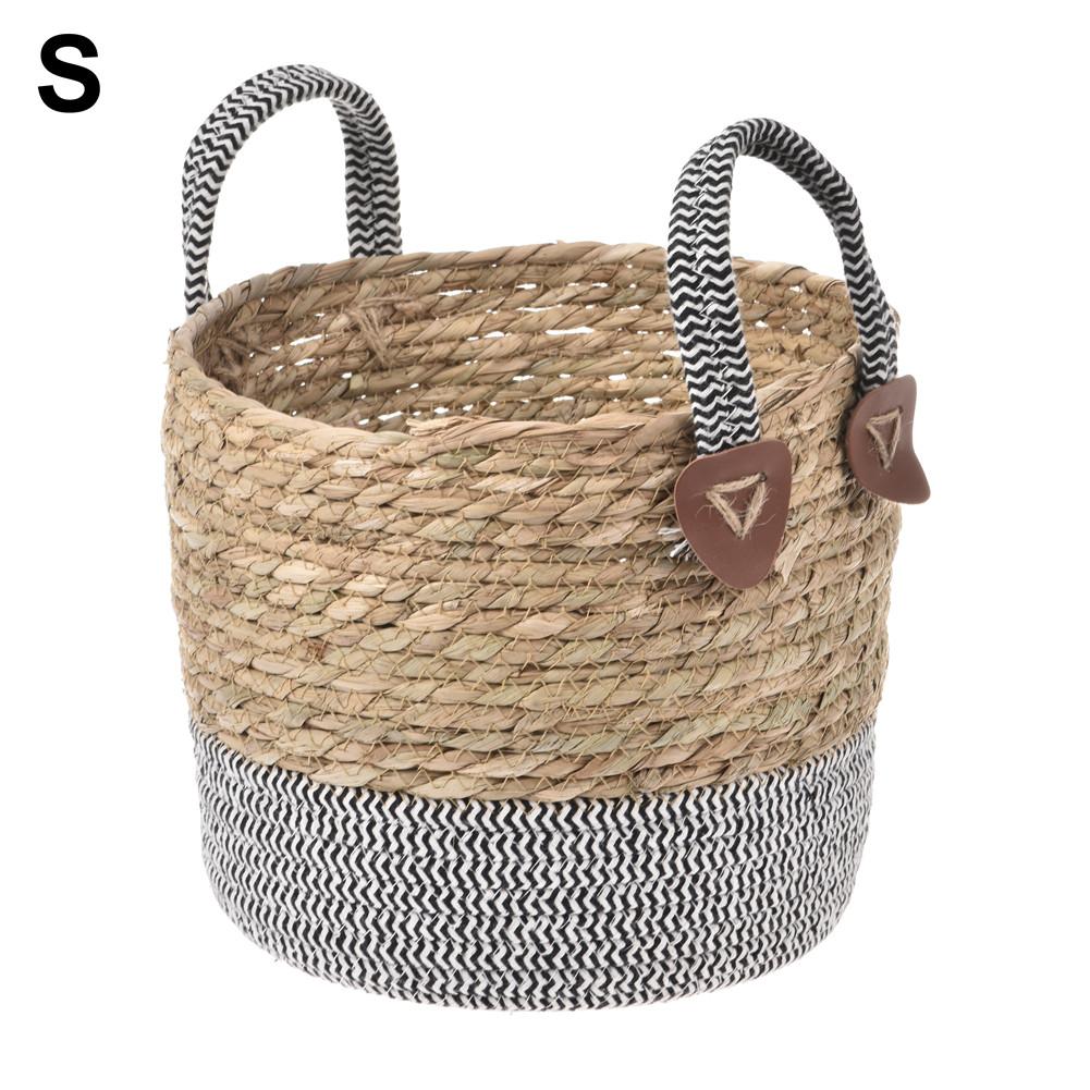 Foldable Storage Basket Natural Seagrass Rattan Straw Wicker Folding Flower Pot Baskets Garden Planter Laundry Supplier: S