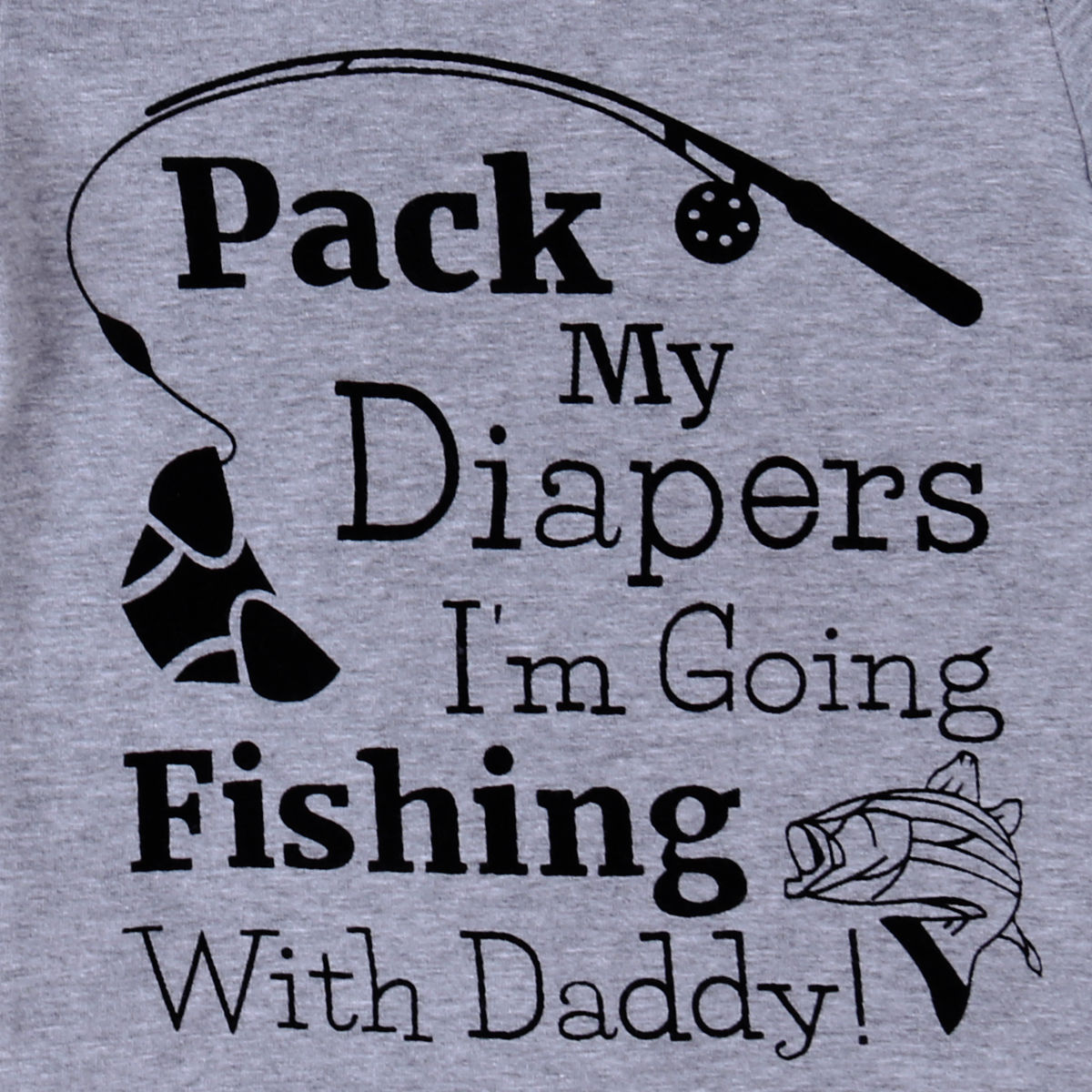 Fiske med far brev print kortærmet bodysuit til baby dreng sommer