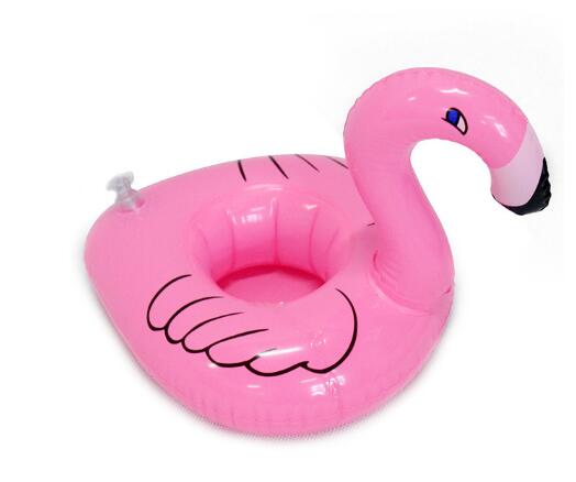 Mini 1 st uppblåsbar mugghållare unicorn flamingo drinkhållare simbassäng flyta bad pool leksak fest dekoration bar glasunderlägg: Röd
