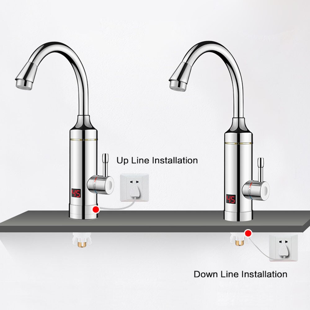 Elektrische boiler met warm water, 3500 W, digitale hangend, direct waterverwarmer, met badkamer, doucheset voor badkamer, 220 V