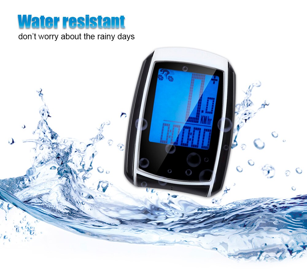 Résistant À l'eau Ultra-Mince Sans Fil LCD Rétro-Éclairage Vélo Ordinateur Odomètre compteur de vitesse