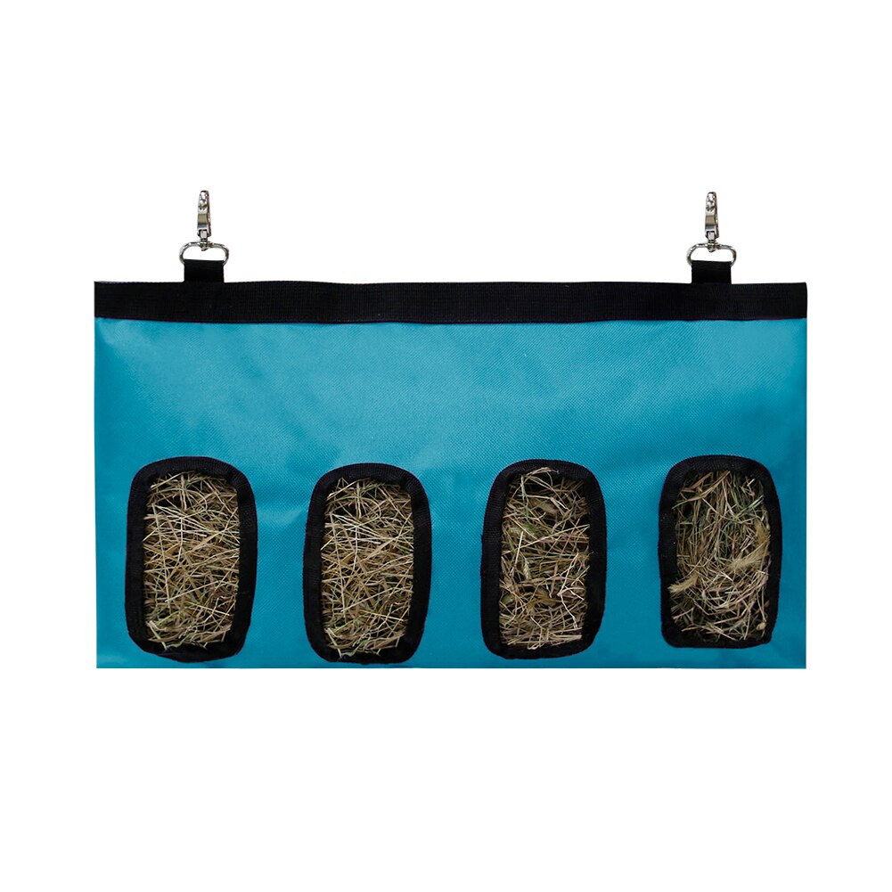 Oxford Cloth Small Animals Supplies Hay Bag Hanging Pouch Feeder Holder 2/4 Holes Hay Bag Hanging Feeder Sack Holder: 4 Holes Blue