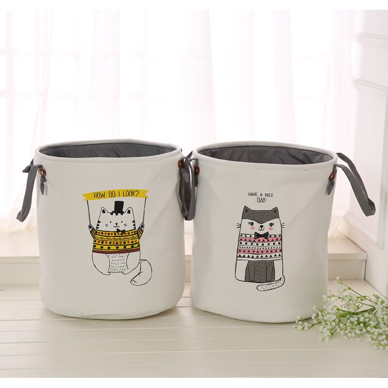 Leuke Dier Wasmand Opvouwbare Speelgoed Opslag Picknick Vuile Kleren Mand Katoen Wassen Kleding Doos Baby Organizer