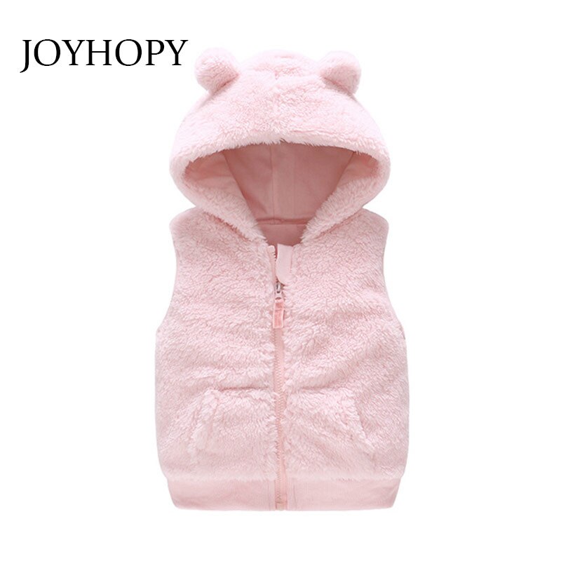 Winter Baby Vest Jongens Meisjes Kleding Warme Pluche Cartoon Hooded Kinderkleding Mouwloze Jassen Uitloper Baby Vest