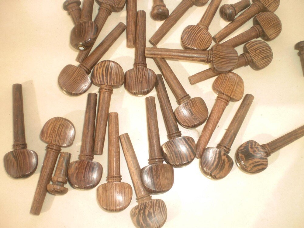 4 Sets Wenge wood Violin Pegs 4/4 inlcuding 16 pcs pegs & 4 pcs end pin all 4/4