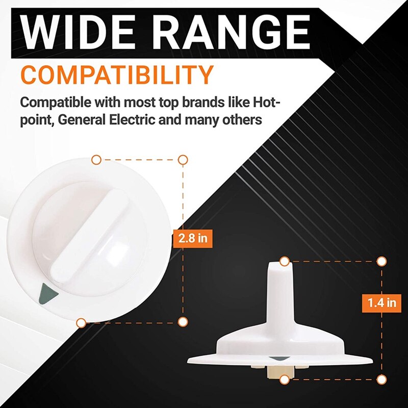 3 Pack of WE1M652 Dryer Timer Control Knob Replacement Part Exact Fit for Hotpoint & General Electric Dryers