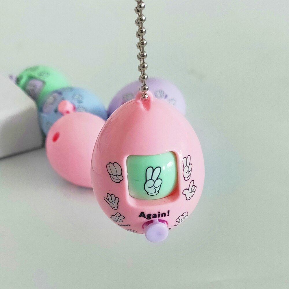 Family Game Rock Paper Scissors Play Toy Keychain Scissor Paper Stone Toys Key Chain Egg Key Ring Rock Paper Scissors