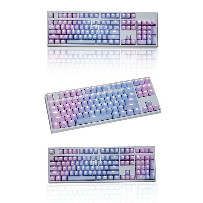 PBT Keycap Set - 87 104 108 Keys - Transparent Legend - Double Shot - for Mechanical Keyboards