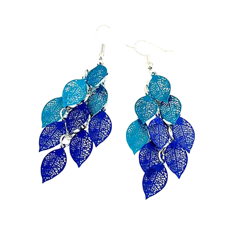 Vintage Hollow Leaves Earrings for Women Bohemian Colorful Long Dangle Earrings Jewelry boucle oreille femme