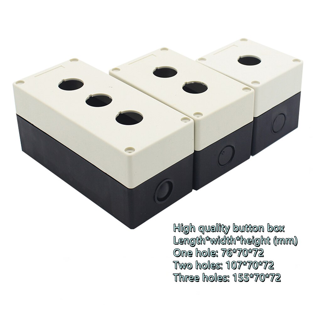 Caja de botón a prueba de agua, interruptor de caja de control, cassette/orificio de montaje de 22mm, 1 Uds.: high quality white