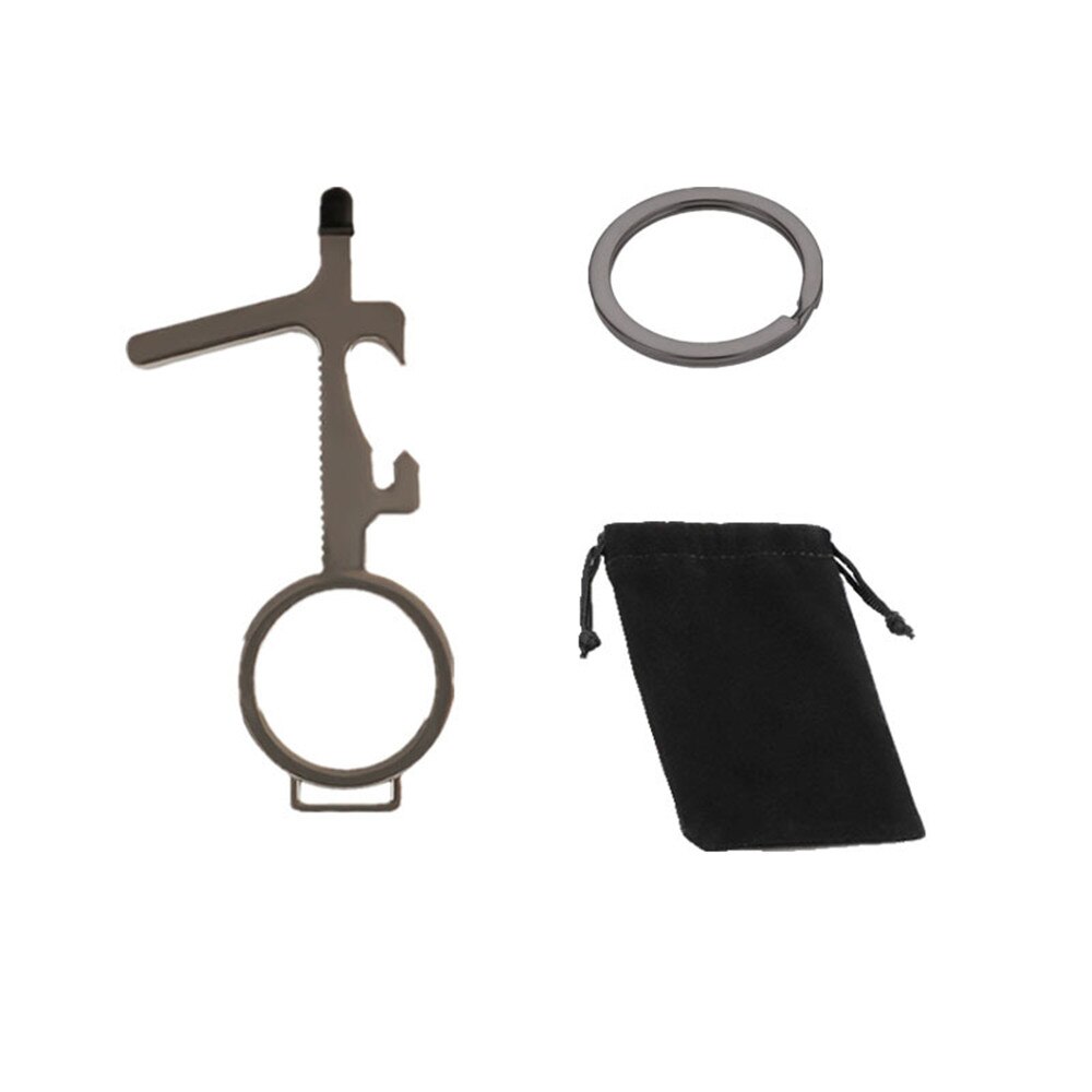 Touch Screen Buttons Edc Door Opener Hygiene Hand Antimicrobial Contactless Press Elevator Tool Portable Door Opener Keychain: 2