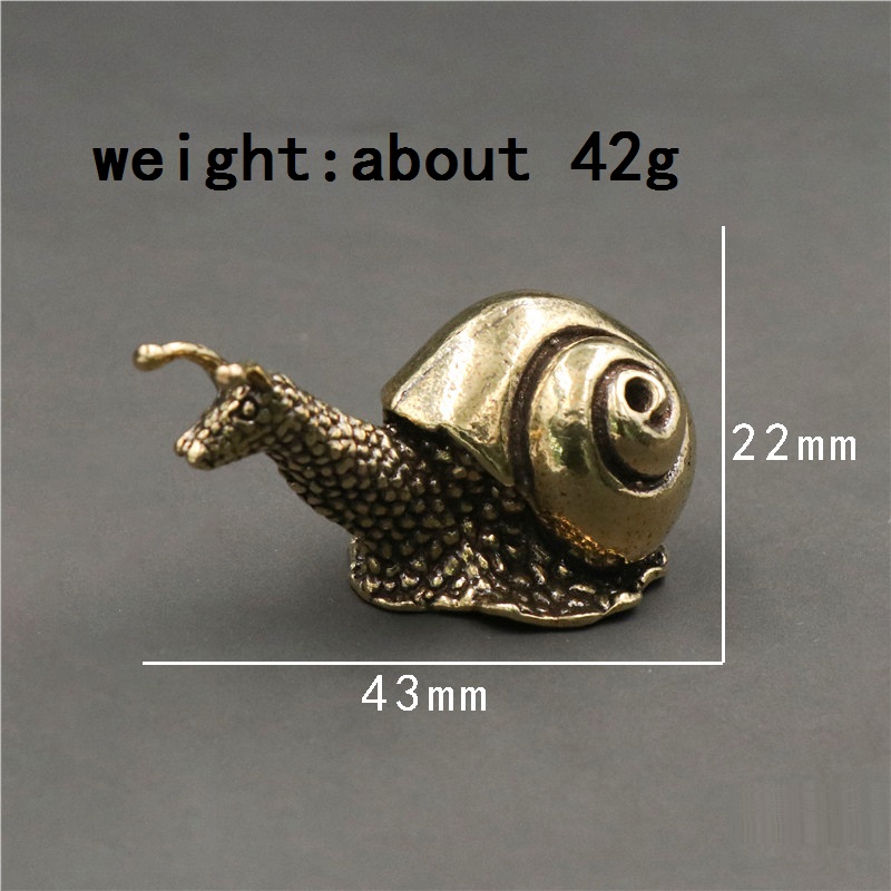 Personality Retro Pure Copper Mini Snail Statue Ornaments Desk Antique Brass Tea Pet Collection Home Decorations for Living Room: light yellow