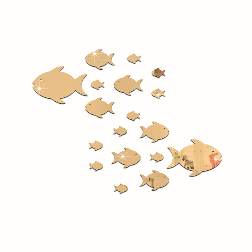 1Set Acrylic Removable Fish Wall Stickers Living Room Bedroom Self-Adhesive Water Resistent Wall Decal Household Wall Decoration: NO. 2