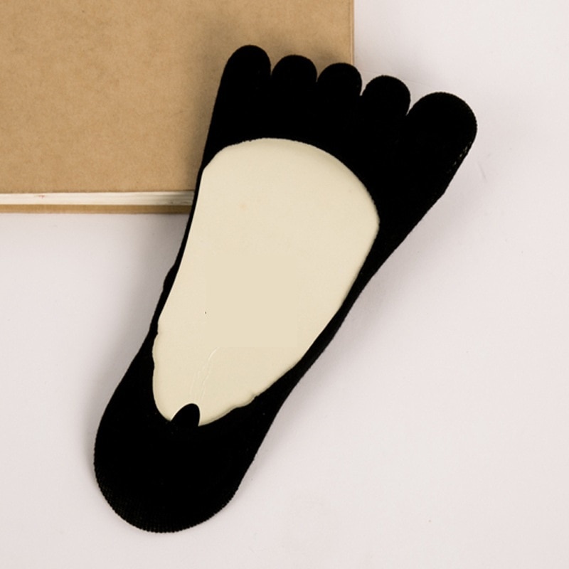 [Cosplacool] 1 Paar Zomer Mode Vrouwen Snoep Kleur Vijf Vinger Tenen Sok Onzichtbare Antislip Enkel Katoen blend Sokken Meias