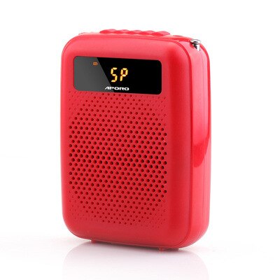 12W Wired Voice Versterker Fm Radio Tf Kaart U Disk Portable Voor Leraar School College Tour Gids Megafoon Microfoon speaker: Red