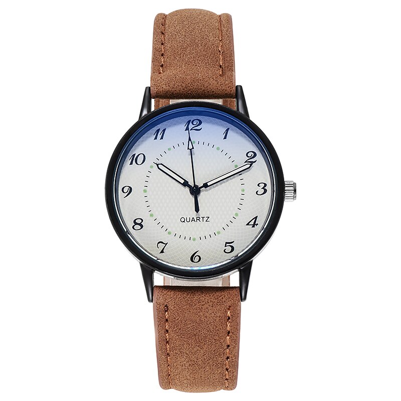 Nouvelle Montre À Quartz pour femme Décontracté Lumineux Etanche Montre: brown