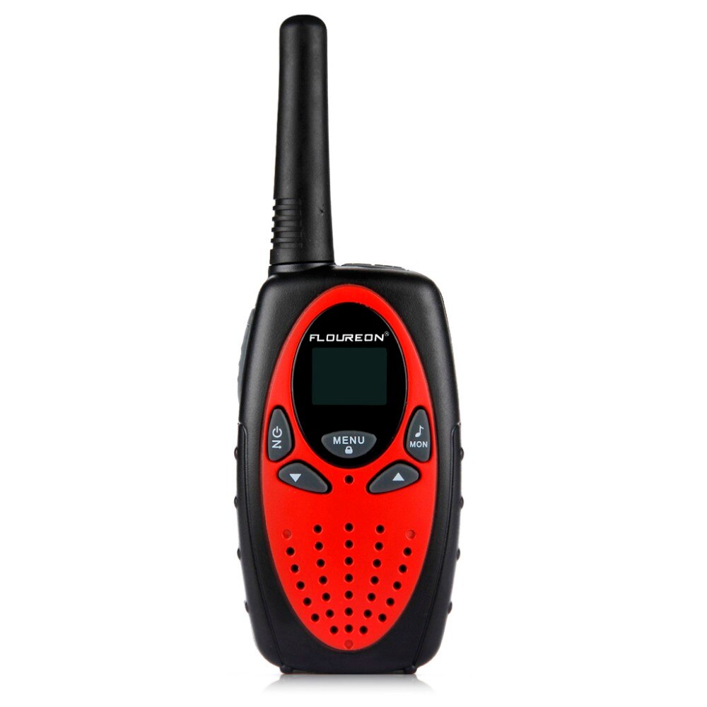 FLOUREON 8 Kanal Twin Walkie Talkies PMR446MHZ 2-Weg Mini Radio 3 KM Reichweite Sprech LCD Display Rot/ schwarz