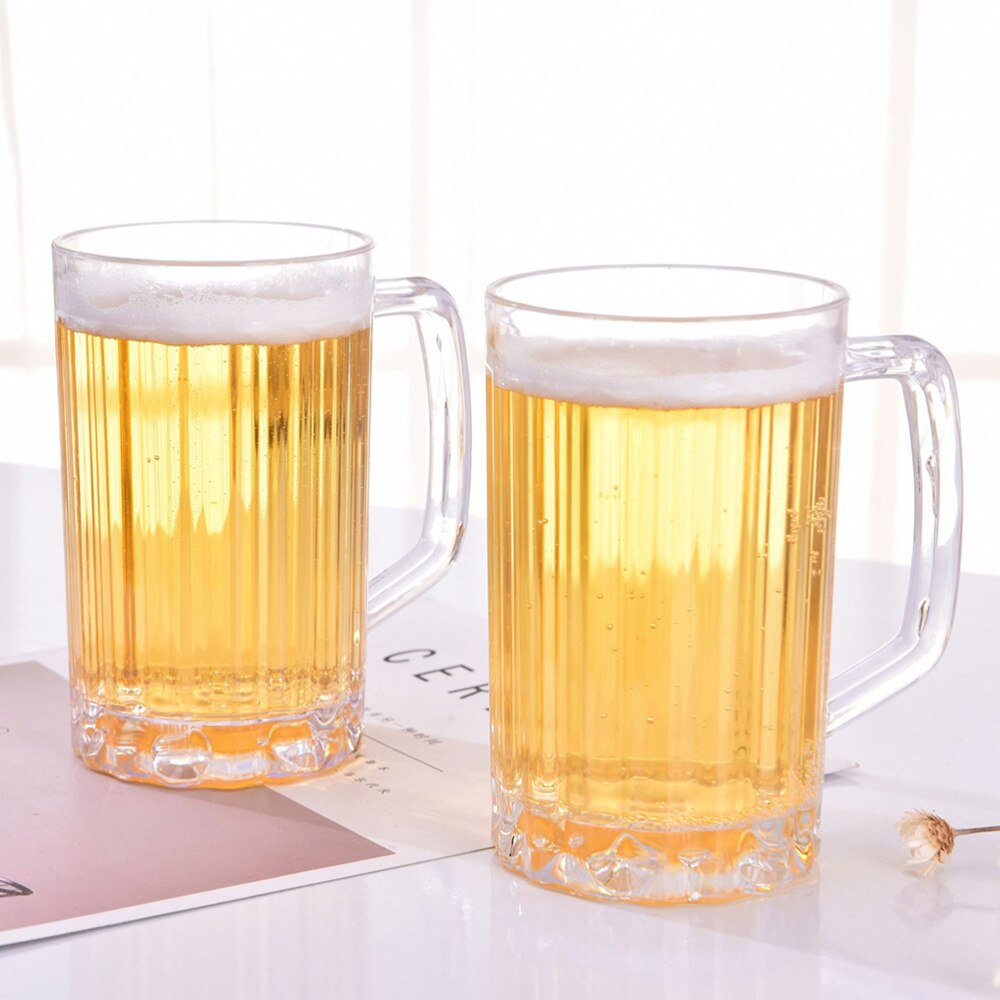 2Pcs 500Ml Transparant Bier Mok Cup Bier Drinkbeker Cup Huishoudelijke Water Cup