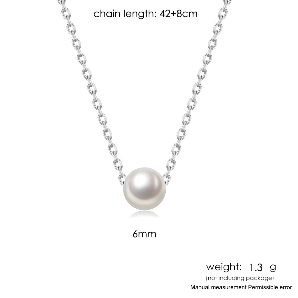 925 sterling zilveren kettingen voor vrouwen mini parel hanger ketting eenvoudige stijl fijne sieraden emnl 039: Emnl 005-3