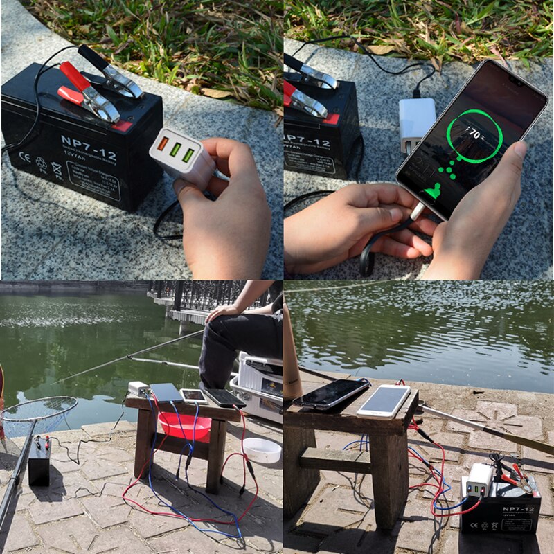 DC Car Battery Power 12V 24V Convert To 5 V USB Adapter Faster Charge Buck Converter Outdoor Charger for Mobile Phone Camera