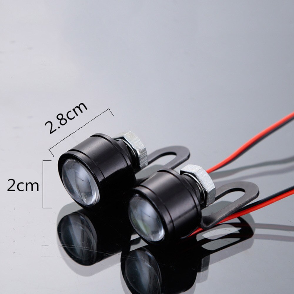 1 Pair LED Strobe Hawkeye DRL Tail Light Backup Lamp Motorcycle Mirrors Mount Eagle Eye Running Lamp