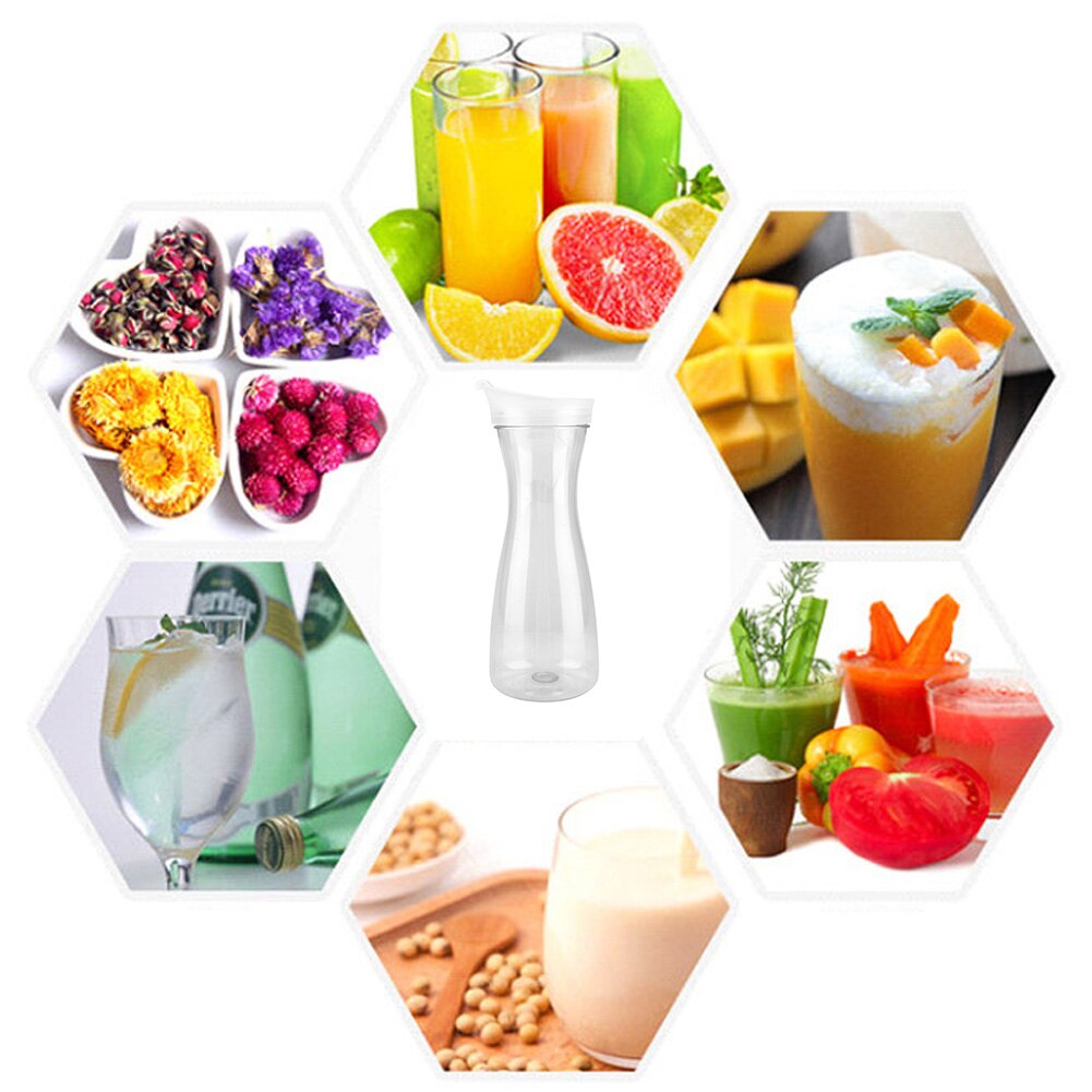 1600/600/1000ml akryl gjennomsiktig juice flaske vannkanne iskald juice krukke med lokk til bar hjemmebruk akryl juice bar