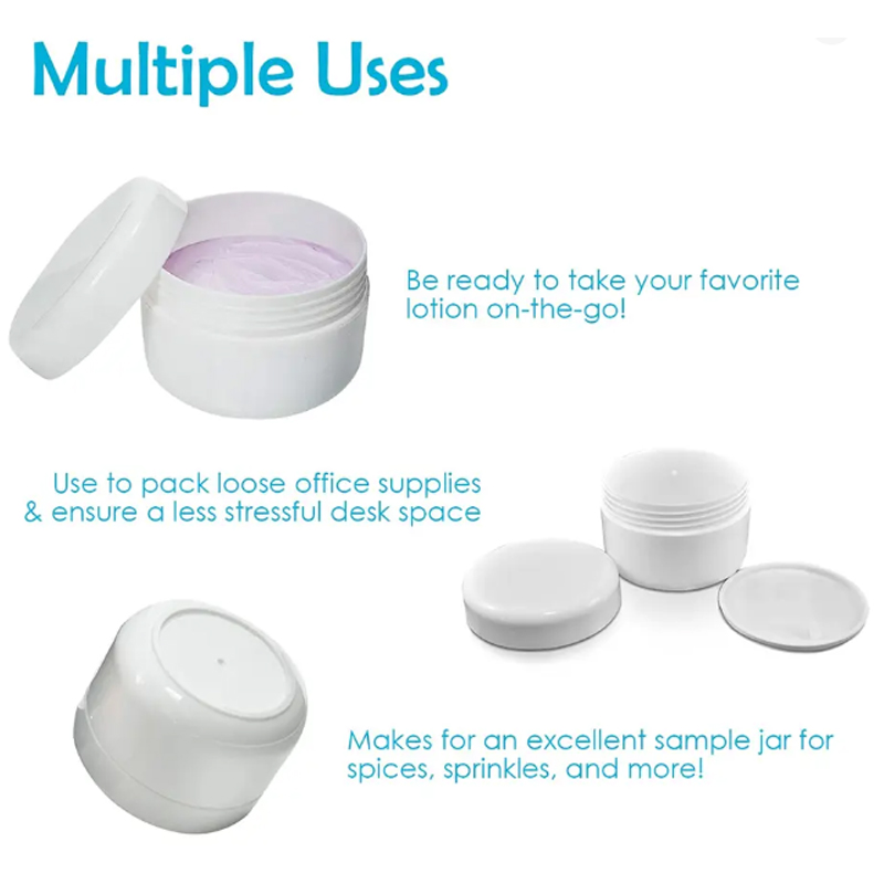 50 stuks/verpakking 10g 20g 30g 50g 100g navulbare roze plastic lege make-uppotjes/potjes/reisverpakkingen voor gezichtscrème, lotion en cosmetica