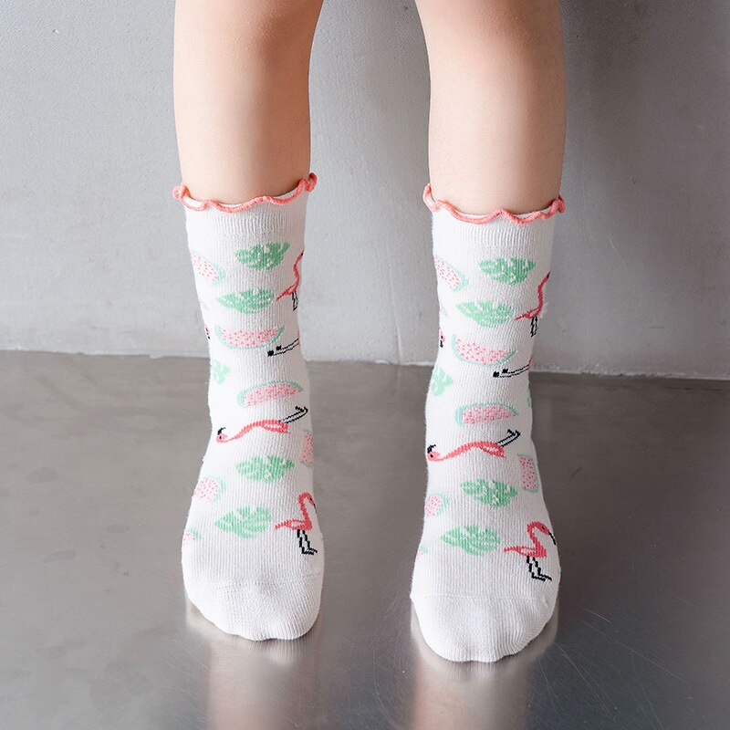 6 Paare/los freundlicher Mädchen Socken Baumwolle Niedliche Karikatur-Ebene Knie Hohe Socken für Jungen Kleinkind Boden Socken freundlicher Socken 1-8 jahre