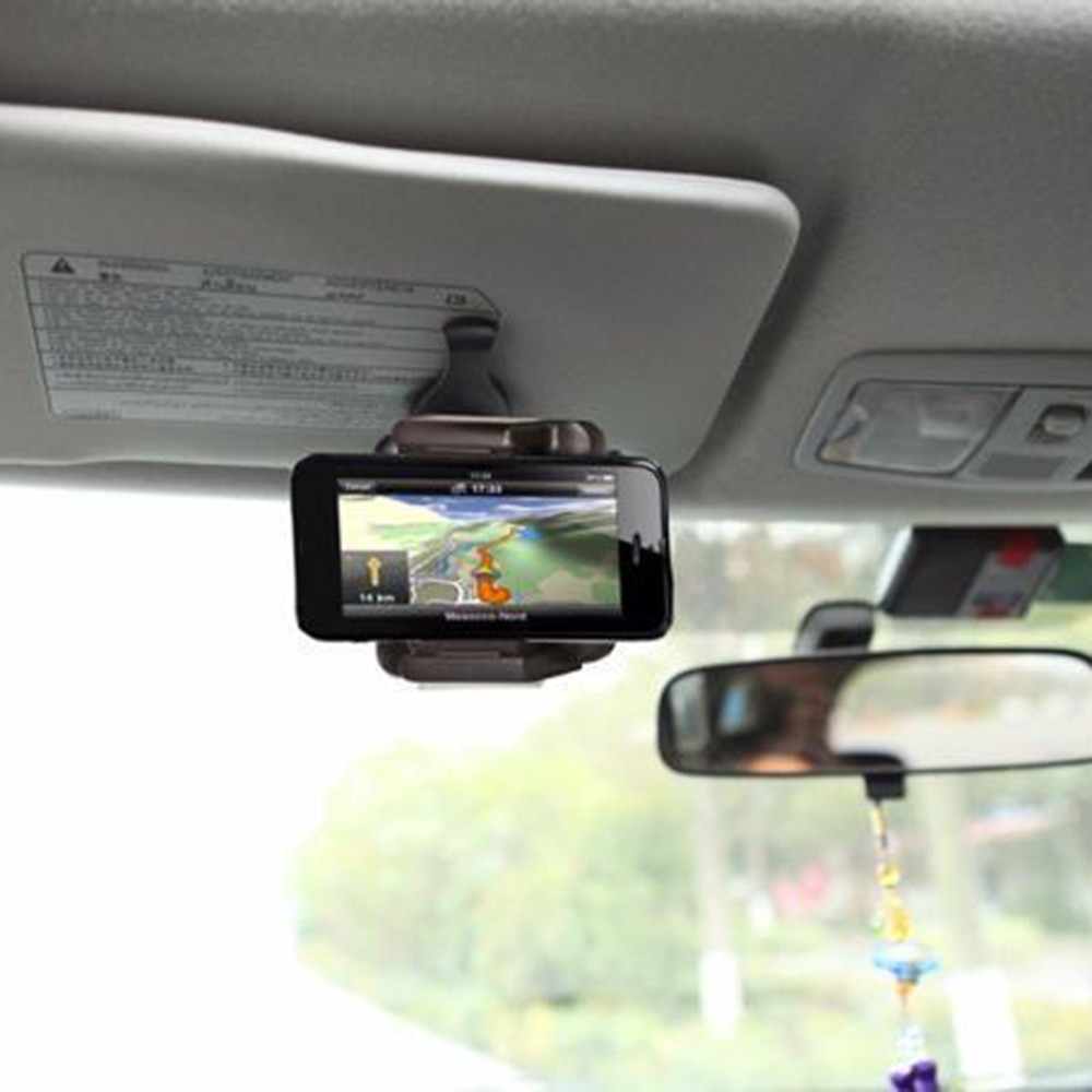 360 Degree Rotating Universal Car Sun Visor Phone Holder Lazy Sunshade Phone Bracket Square Mobile Phone Holder Stand Mount