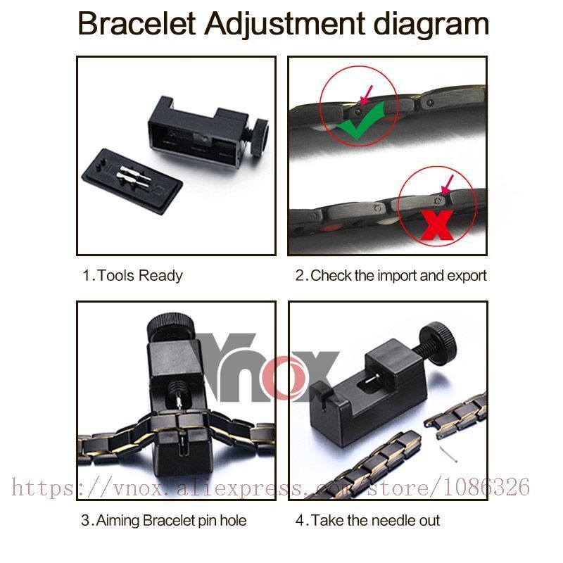 Vnox-Bracelets de santé magnétiques noirs pour femmes et hommes, en acier inoxydable, bijoux en Germanium Bio énergie unisexe 7.87"