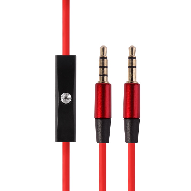 3.5mm erstatningslydkabel med mikrofonledning kontrol aux ledning han til han til monster beats by dr dre aux med mikrofon