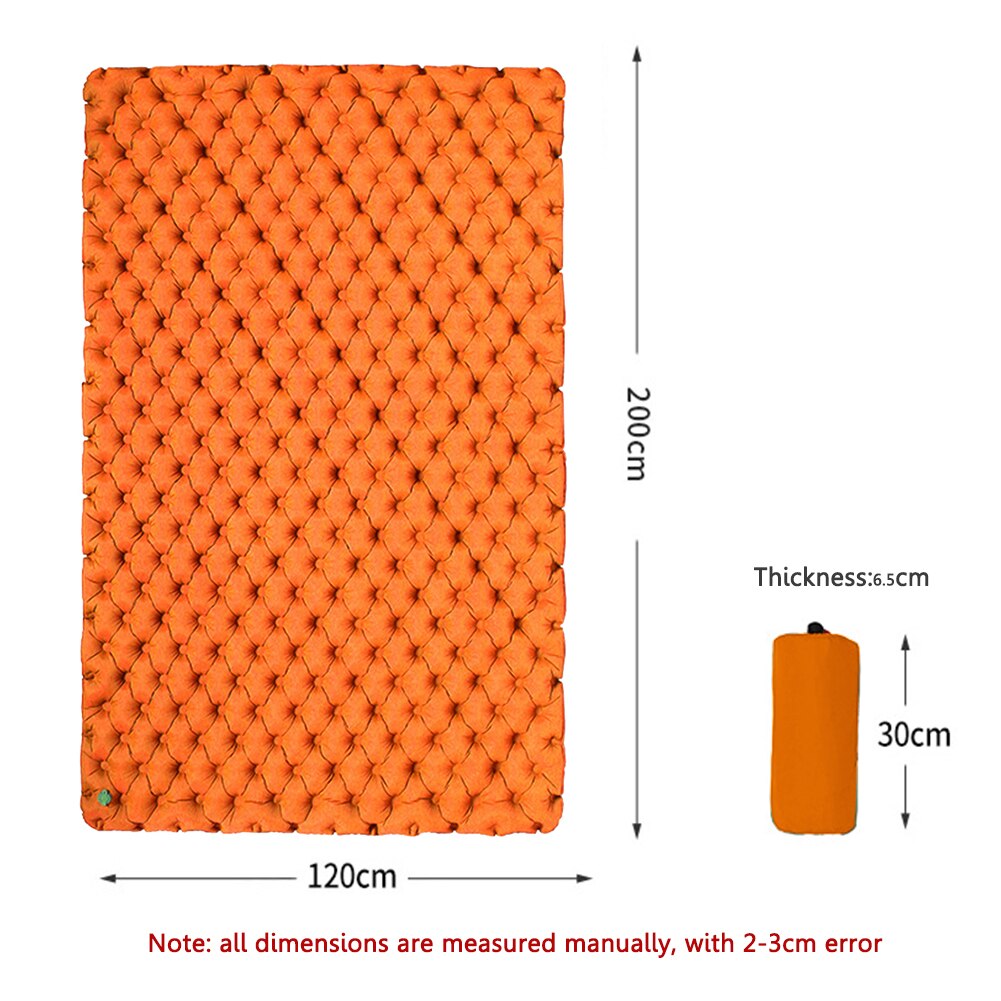 Inflatable Camping Sleeping Pad Outdoor Hiking Air Mattresses Mat Furniture Bed Travel Ultralight Cushion Trekking Accessories: Orange