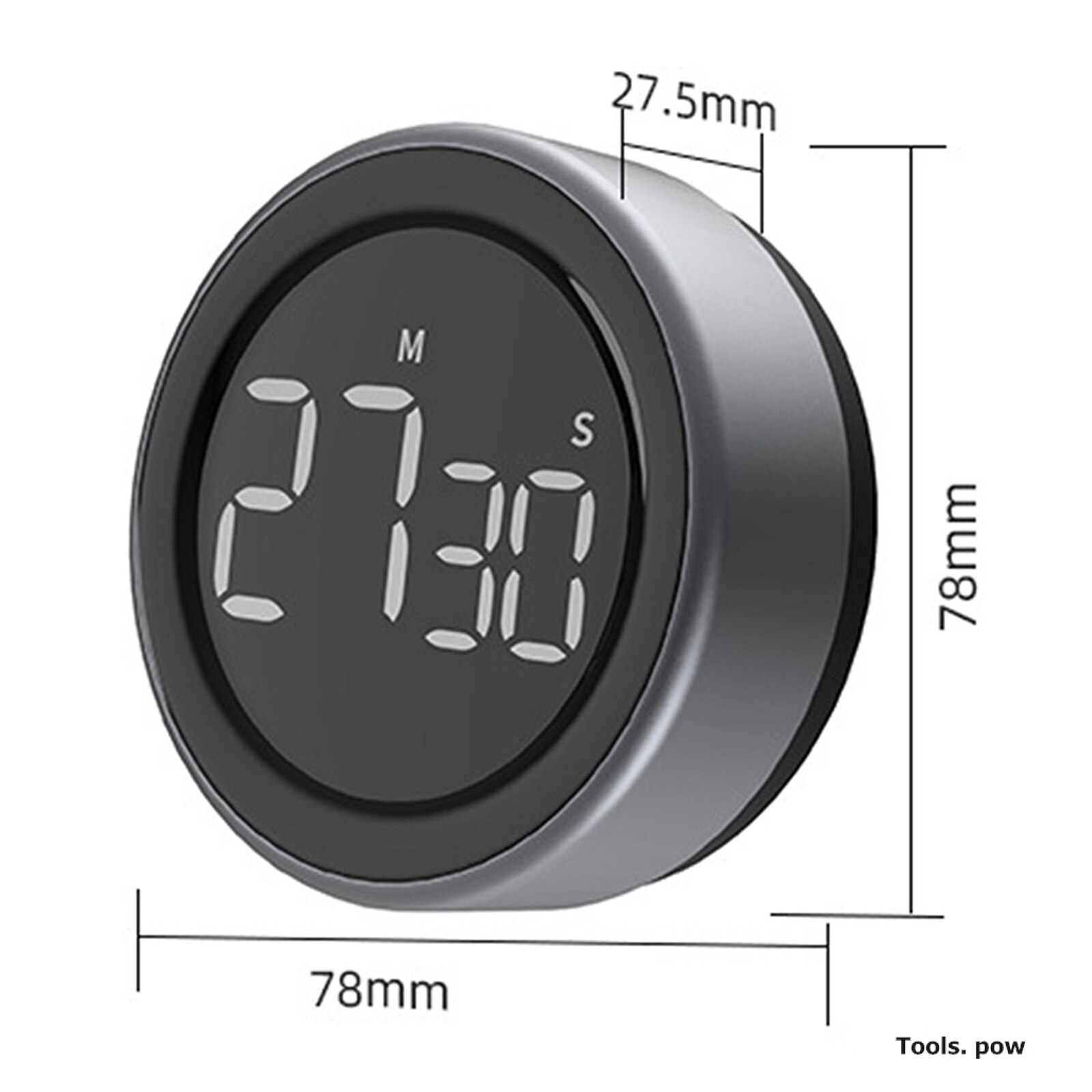 LED Digital Timer Kitchen Rotating Timer Stopwatch Kitchen Shower Study Counter Manual Magnetic Electronic Timing Tool