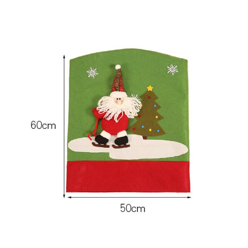 60x50cm Kerst Kerstman Sneeuwpop Herten Stoel Cover Diner Tafel Decoraties voor Huis Stoel Achterkant Decoracion Jaar