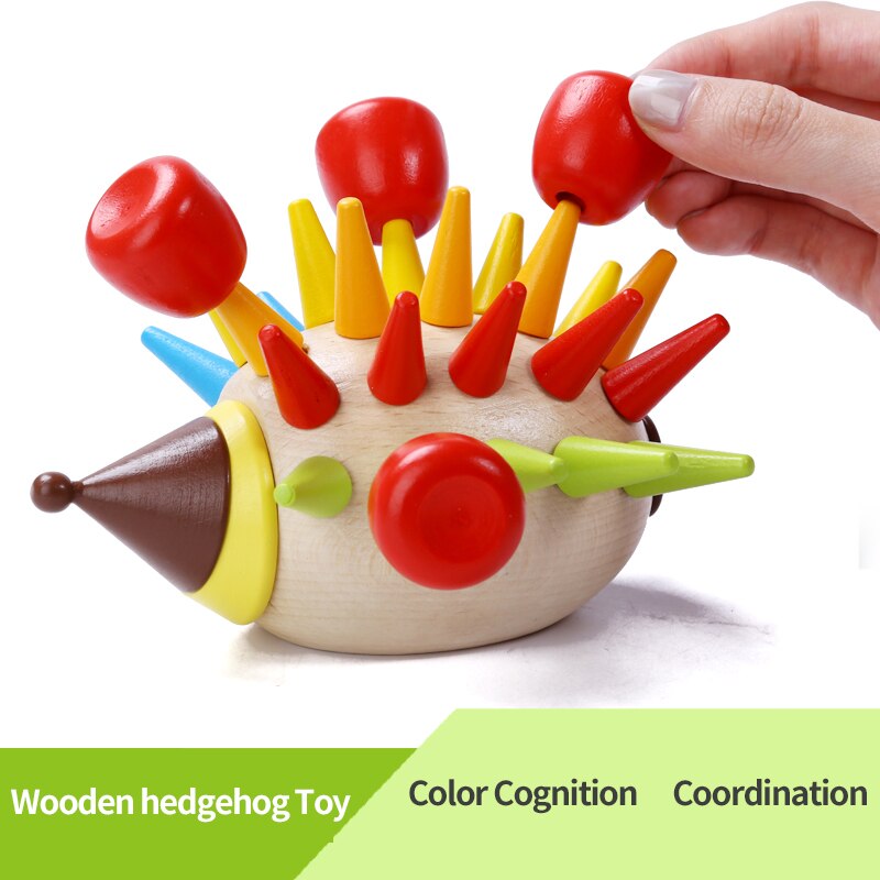 Giocattoli di legno colorato FAI DA TE creativo magnetico riccio bussare blocchi musicali per bambini di educazione precoce lotta blocchi di costruzione