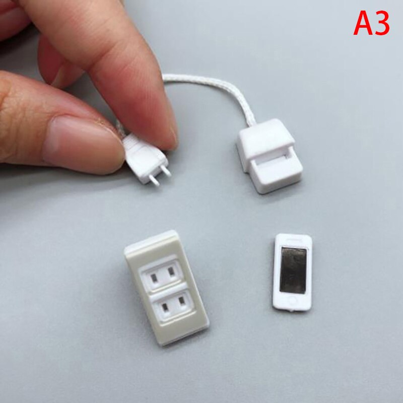 1:12 Miniature Dollhouse USB Socket Charging Cable Doll House Decoration: A3