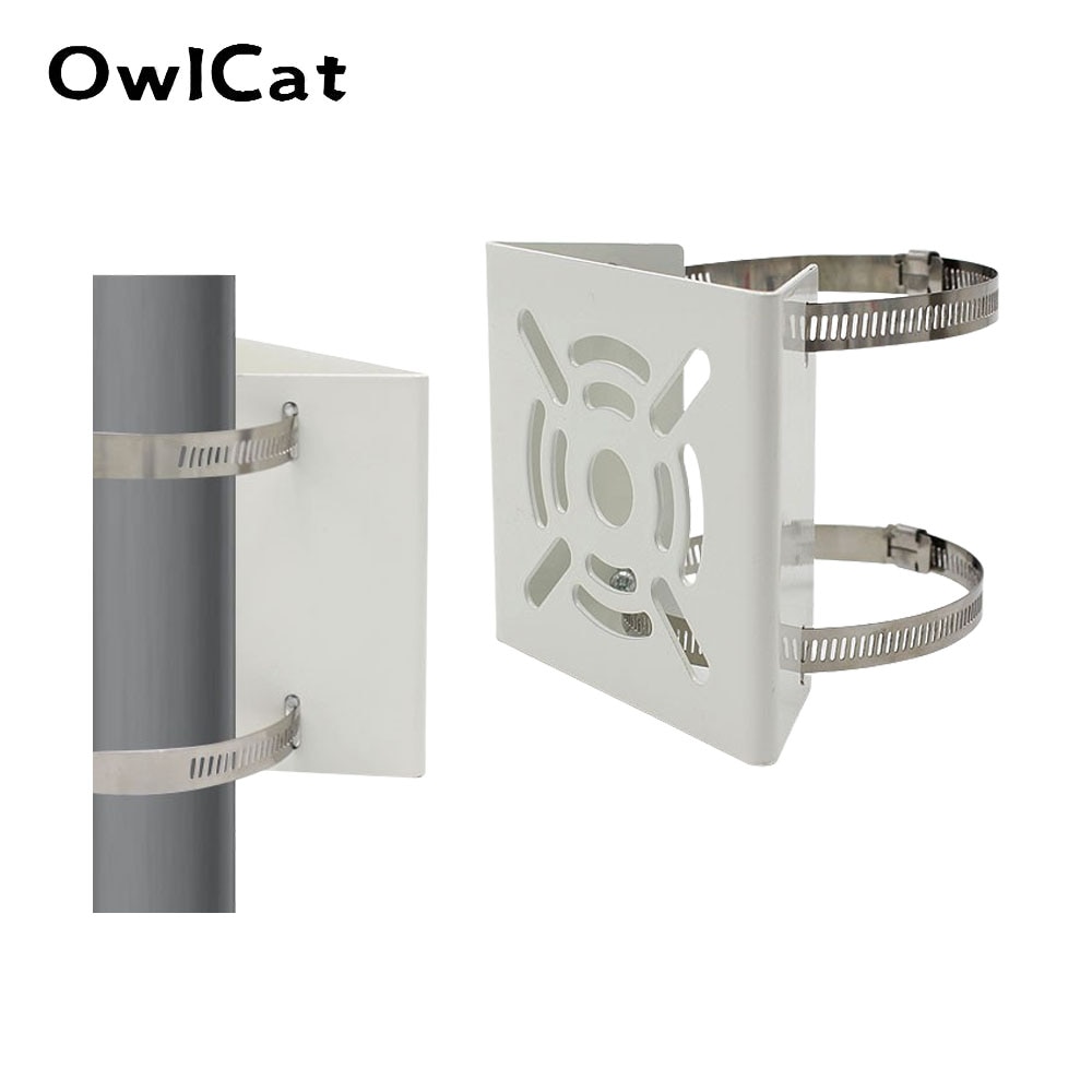 OwlCat Outside CCTV Camera Iron Hoop Bracket Video Surveillance Pole Mounting Column Holder Stent Metal