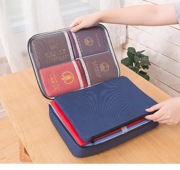 Folder for Documents Ticket Waterproof Document Holder Organizer for Documents Certificates File Folder Large Travel Storage Bag