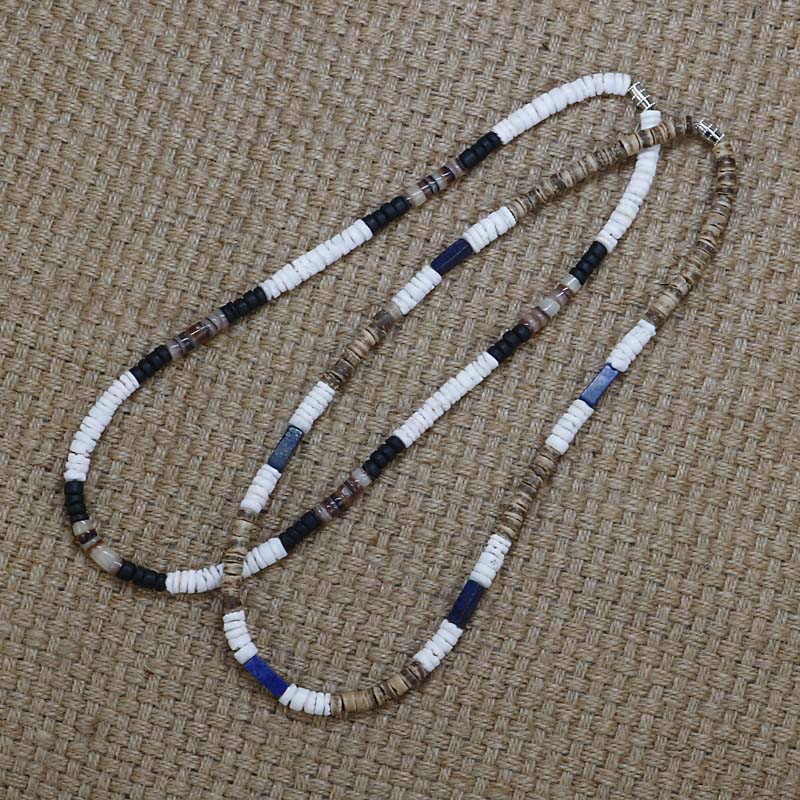 Vintage Rustieke Mannen Kralen Ketting Natuurlijke India Onyx Kokosnoot Ketting Voor Mannen Tribal Sieraden Beste Vriend SU-07