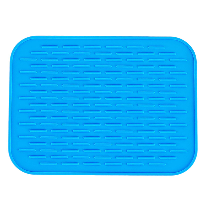 Neue Praktische Silikon Halfter matt Küche Wärme Nicht-Unterhose Beständig Trivet Topf Tablett Haarglätter Küche Werkzeuge: Blau