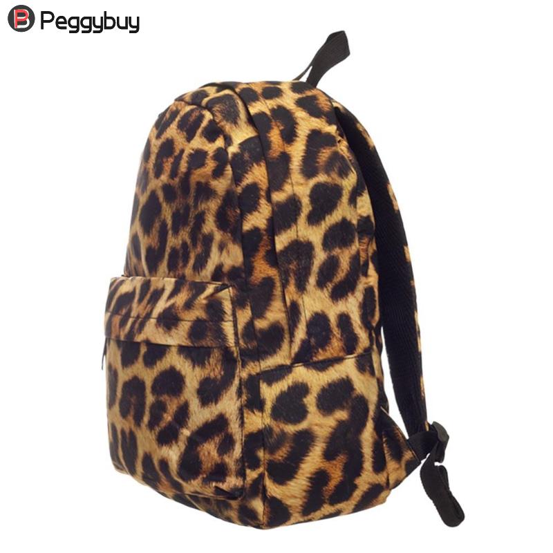 Street Style Women 3D Leopard Printed Backpacks Teen Girls Travel Shoulder School Backpack Mochila Feminina