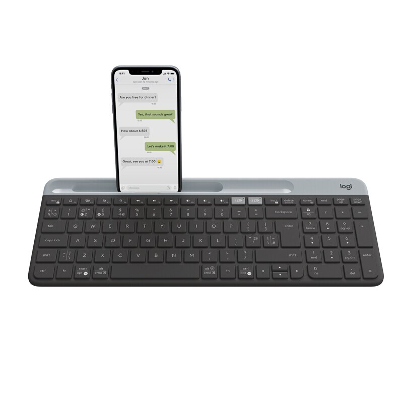 Logitech-teclado inalámbrico K580 Original, multidispositivo, 2,4G, Bluetooth, modo Dual unificador, portátil, para PC, tableta, teléfono
