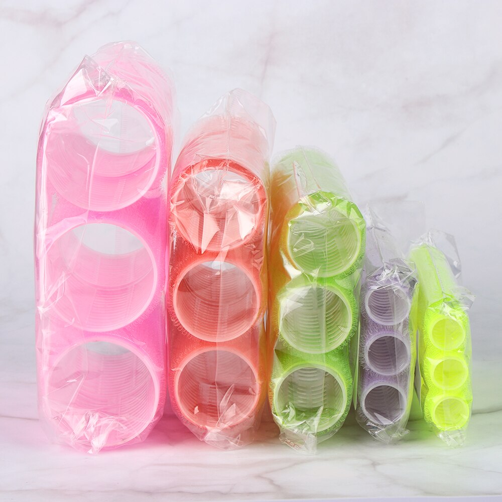 Flequillo de de 6 uds., rulos de peluquería con autoagarre de tamaño completo, rulos de pelo para salón , herramientas de estilismo de cabello de Color aleatorio