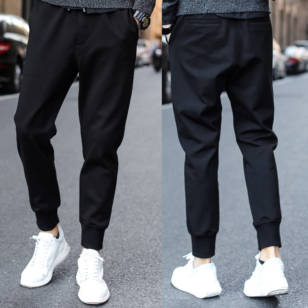 Pantalones Casual harén de verano para hombre, pantalones largos sueltos de Fitness, pantalones cómodos con cordones M