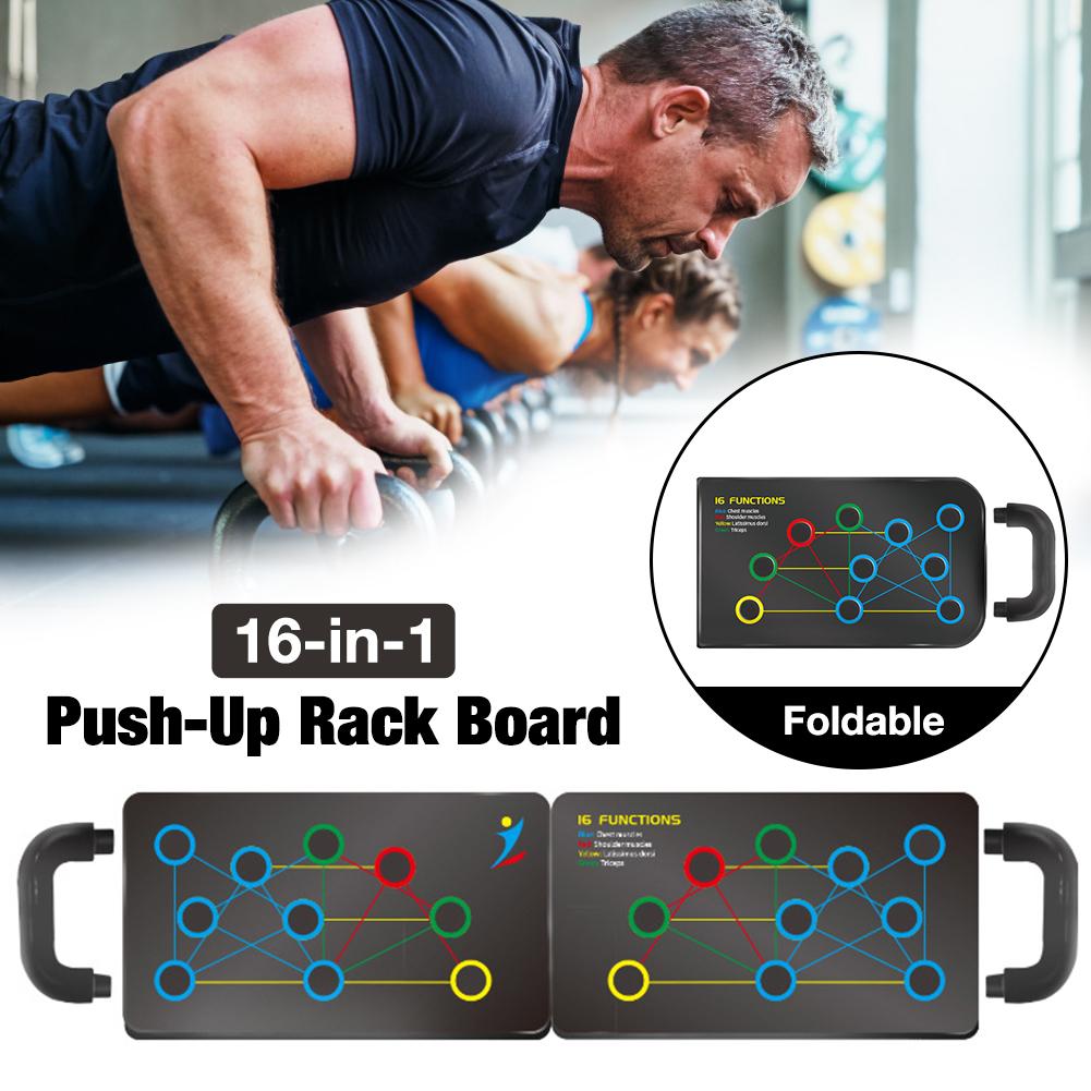 16-In-1 Push-Up Board Handvat Opvouwbare Bevorderen Oefening Push Up Board Voor Spier training Workout Fitness Apparatuur