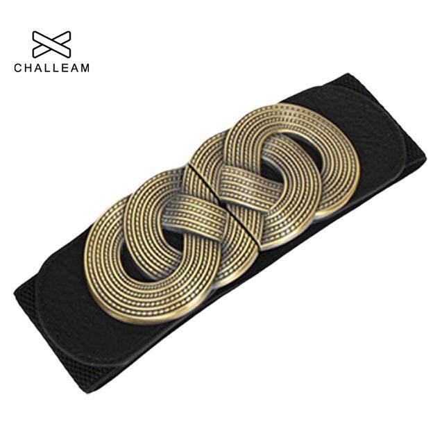 Kvinne strikk retro elastisk avlet kjole kjole elastisk midje dekorativt elastisk belte kvinner  x218