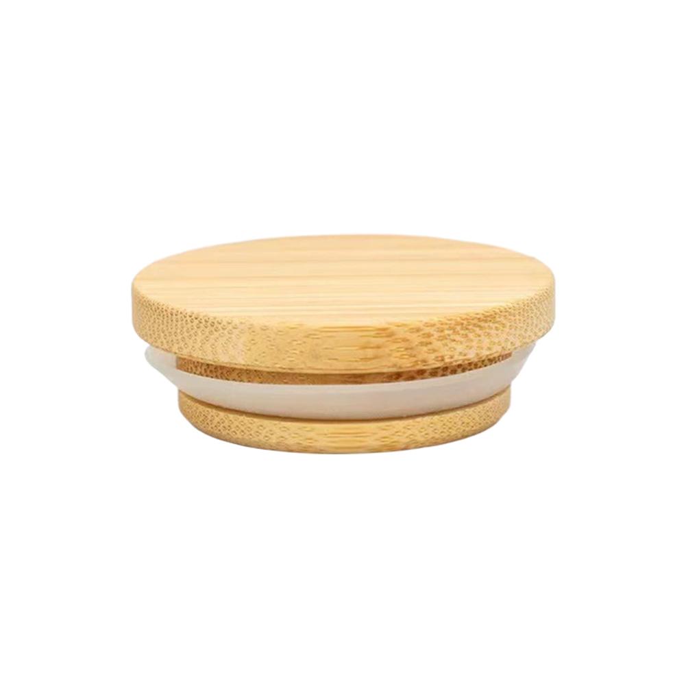 52/62/72/80/90/100mm ronde houten deksels voor weckpotten, flessen, inmaakpotten, bewaarpotten, siliconen afsluitdop, houten deksel met brede opening, herbruikbaar deksel: Zwart