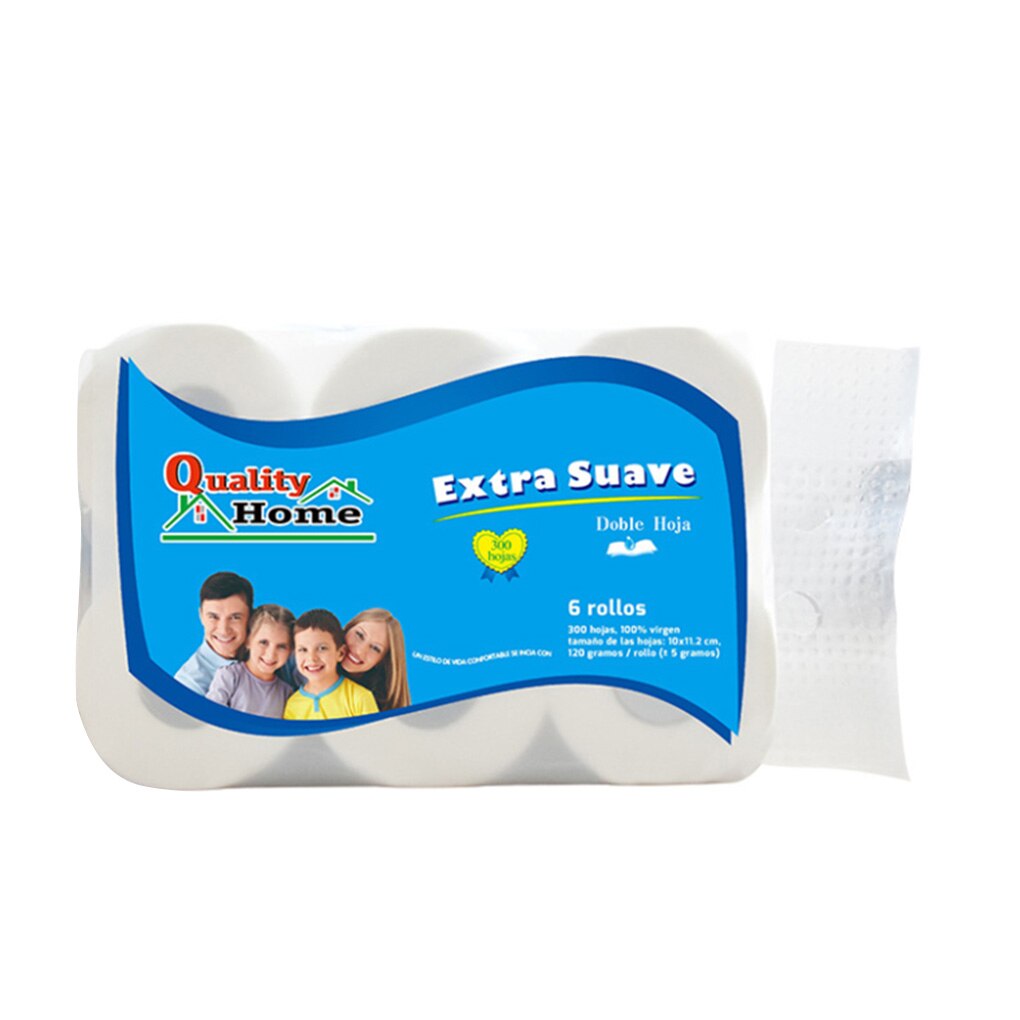 Water Absorbent Roll Toilet Paper Household Restaurant Hotel Bathroom Tissue Paper 4/6/10/12 Rolls Facial Tissue: 6pcs