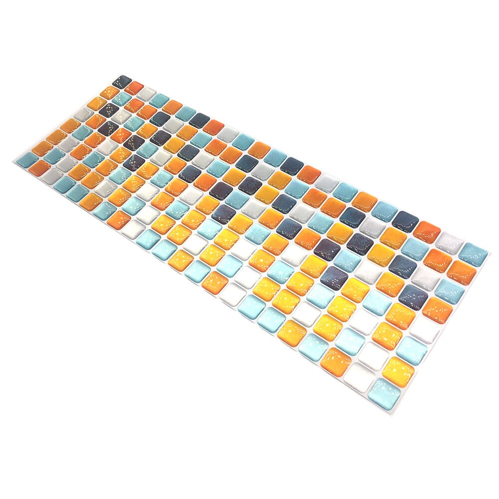 3d klassiske sildeben epoxy vægklistermærke køkken flise klistermærke stænktæt klistermærke avanceret anti-mold diy badeværelse dekoration: Orange