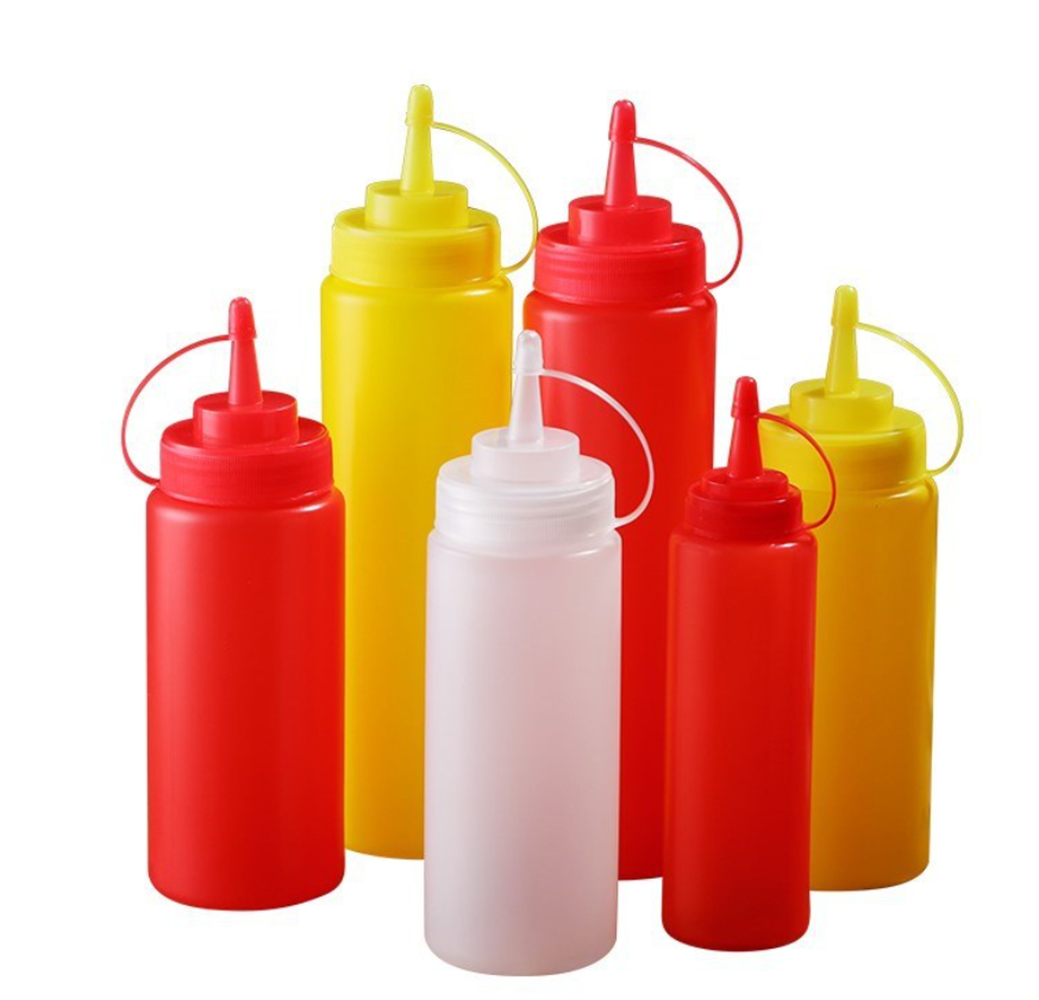 8-24oz Plastic Clear Squeeze Squeezy Sauce Bottle Mayo Dispenser Bottles